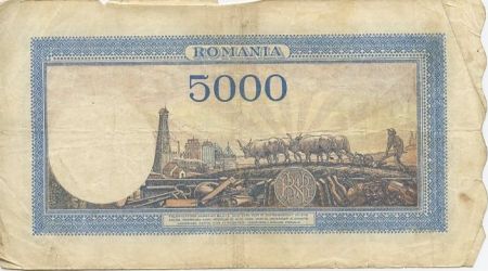 Roumanie 5000 Lei 1945 - Portrait d\'hommes