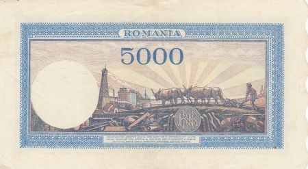 Roumanie 5000 Lei Portrait d\'hommes - 28-09-1943