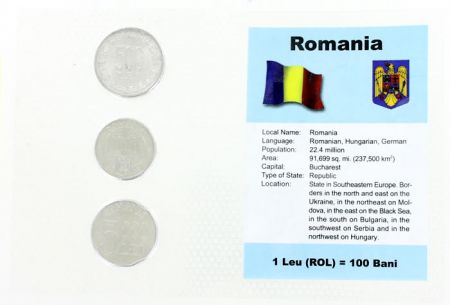 Roumanie Blister 3 monnaies ROUMANIE (500 à 5000 Lei)
