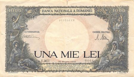 Roumanie ROUMANIE - 1000 LEI 1945 - TB+