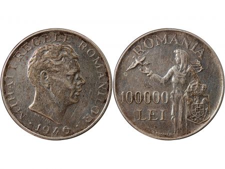 Roumanie ROUMANIE  MIHAI Ier - 100000 LEI 1946