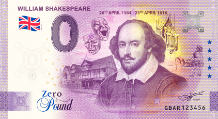 Royaume-Uni 0 EURO SOUVENIR - Shakespeare 2023