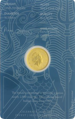 Royaume-Uni 1/10 Once Britannia - Elisabeth II - 2022 - Or  - en FOLDER Royal Mint