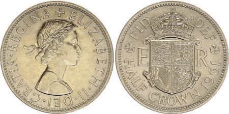 Royaume-Uni 1/2 Crown - Elisabeth II - 1961 Cupronickel