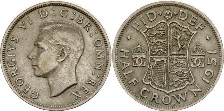 Royaume-Uni 1/2 Crown - George VI - 1951 Cupronickel