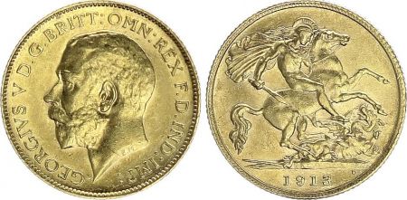 Royaume-Uni 1/2 Souverain Georges V - 1918 - Or