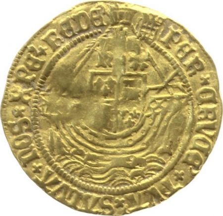 Royaume-Uni 1 Ange d\'or, Archange Saint-Michel Terrassant le Dragon - Armoiries sur un bateau