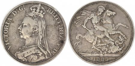 Royaume-Uni 1 Crown Victoria - St George et Dragon - 1889