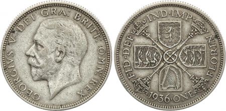 Royaume-Uni 1 Florin - George V - 1935-1936 argent