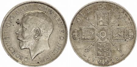 Royaume-Uni 1 Florin (2 Shillings) George V - 1918 - Argent - KM.817