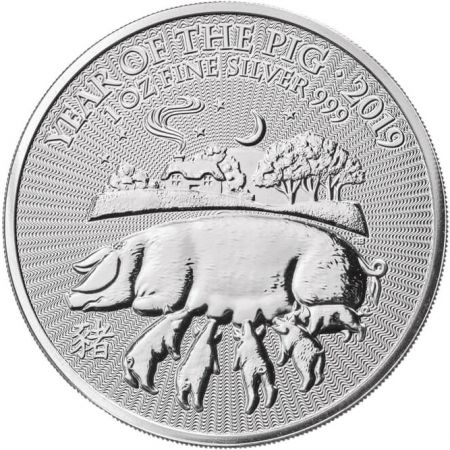 Royaume-Uni 1 Once Argent Royaume-Uni 2019 - Année du Cochon