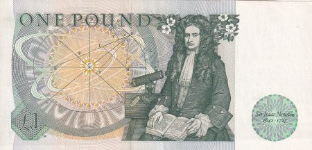 Royaume-Uni 1 Pound - Reine Elisabeth II - Isaac Newton - ND (1981-1984) - P.377b
