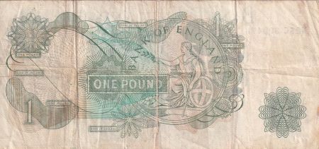 Royaume-Uni 1 Pound - Reine Elisabeth II - ND (1966-1970) - P.374e