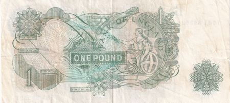 Royaume-Uni 1 Pound - Reine Elisabeth II - ND (1966-1970) - Série T - P.374e