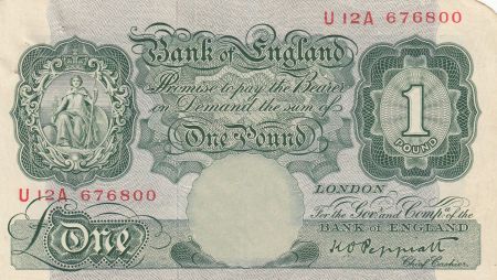 Royaume-Uni 1 Pound 1948-49 Britania Série U 12 A