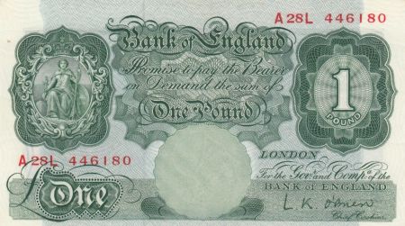 Royaume-Uni 1 Pound Britannia - Série A28L - 1955/1960