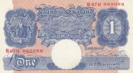 Royaume-Uni 1 Pound Britannia - Série B67H - Sign Peppiatt - 1940/1948