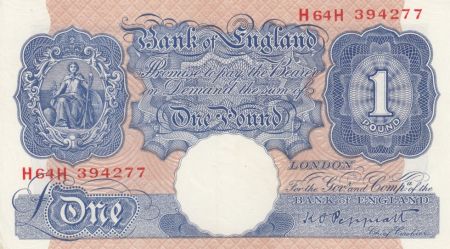 Royaume-Uni 1 Pound Britannia - Série H64H - Sign Peppiatt - 1940/1948