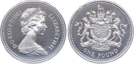 Royaume-Uni 1 Pound Elisabeth II - Argent - 1983 - Frappe BE
