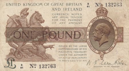 Royaume-Uni 1 Pound George V et St George tuant le dragon - 1922 - TB - P.359