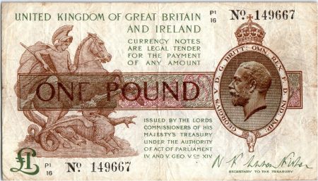 Royaume-Uni 1 Pound Roi George V et St George - 1922 - P1 16