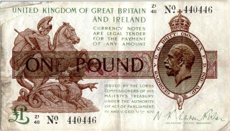 Royaume-Uni 1 Pound Roi George V et St George - 1922 - Z1 48