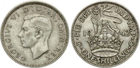 Royaume-Uni 1 Schilling années variées 1937-1946 - Armoiries, George VI, argent
