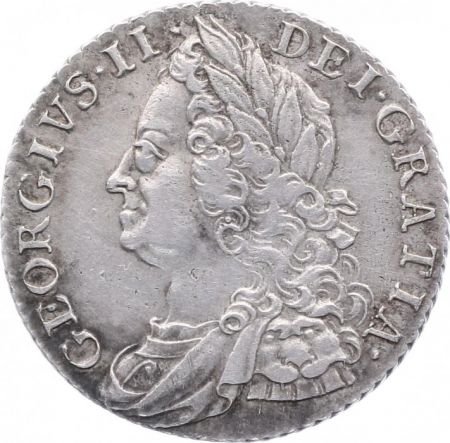 Royaume-Uni 1 Shilling George II (1727-1760) - Armoiries 1758
