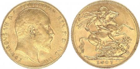 Royaume-Uni 1 Souverain Edouard VII - St George et dragon 1907