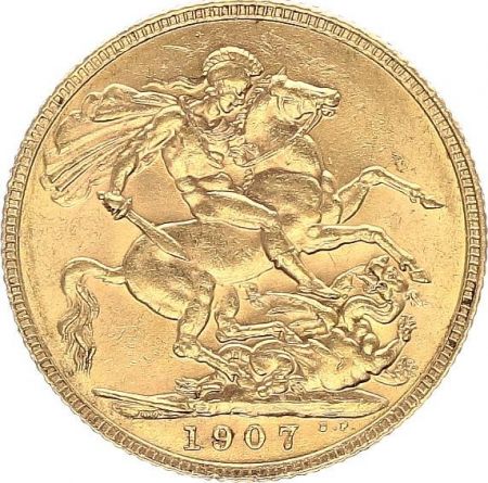Royaume-Uni 1 Souverain Edouard VII - St George et dragon 1907