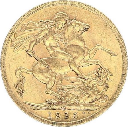 Royaume-Uni 1 Souverain George V - St George et dragon 1925