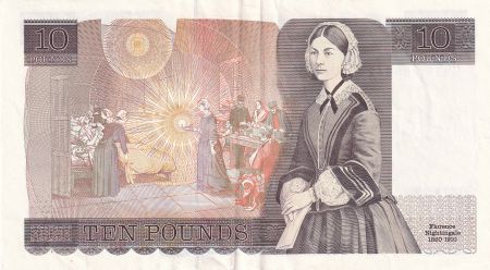 Royaume-Uni 10 Pounds - Elisabeth II - Florence Nightingale - ND (1988-1991) - Série HN - P.379e