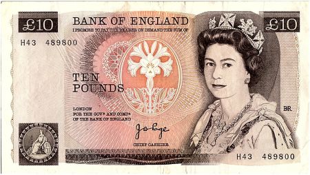 Royaume-Uni 10 Pounds, Elisabeth II - Florence Nightingale - 1975 - P.379a - TTB - Série H.43