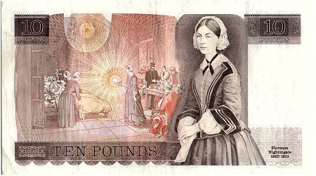Royaume-Uni 10 Pounds, Elisabeth II - Florence Nightingale - 1980 - P.379b - TTB - Série Y.29