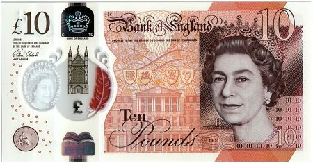 Royaume-Uni 10 Pounds Elisabeth II - Jane Austen - Polymère - 2016 (2020)  - P.395b