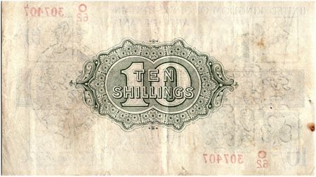Royaume-Uni 10 Shillings Roi George V et Britannia - 1922 - O 62