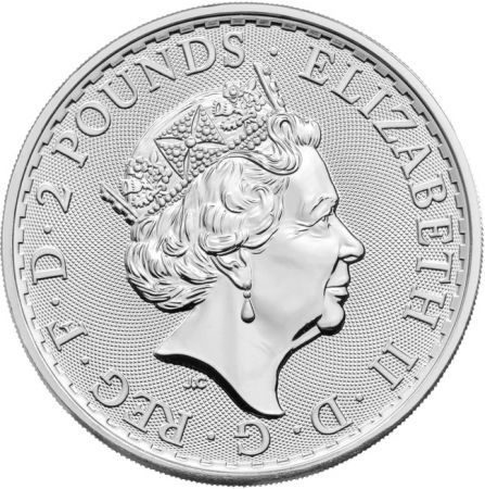 Royaume-Uni 2 Livres Britannia Elisabeth II - 1 Once Argent 2023
