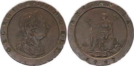 Royaume-Uni 2 Pence Georges III, Britannia - 1797