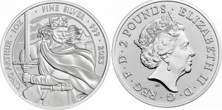 Royaume-Uni 2 Pounds - 1 oz Argent - Roi Arthur -  mythes et légendes - 2023