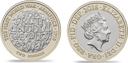Royaume-Uni 2 Pounds - 100 ans de l\'Armistice 1918-2018 - Bimétal