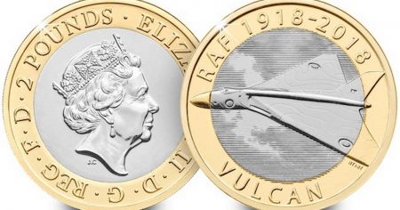 Royaume-Uni 2 Pounds 2018 - Avion Vulcan - Bimétal