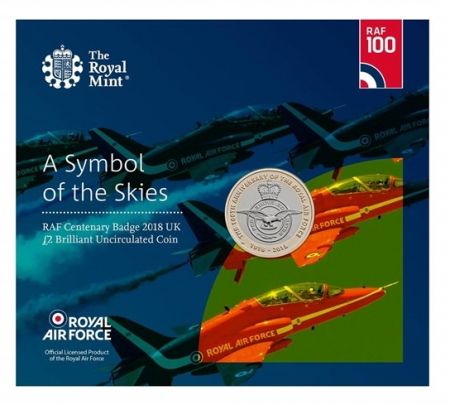 Royaume-Uni 2 Pounds 2018 - Badge de la Royal Air Force - Bimétal