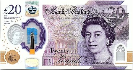 Royaume-Uni 20 Pounds Elisabeth II -Joseph Mallord William Turner  - 2020 - Polymer