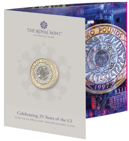 Royaume-Uni 25 ans de la 2 Livres bimétallique - 2 livres 2022 bu Royaume-uni Bimetallique