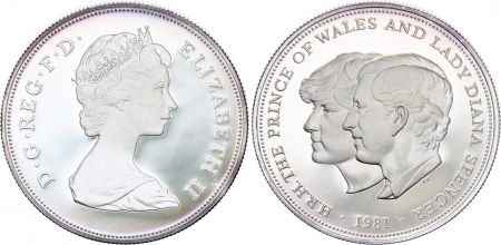 Royaume-Uni 25 Pence - Mariage du Prince Charles et Lady Diana - Elisabeth II - 1981  - Argent - Frappe BE