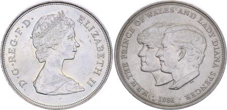 Royaume-Uni 25 Pence - Mariage du Prince Charles et Lady Diana - Elisabeth II - 1981