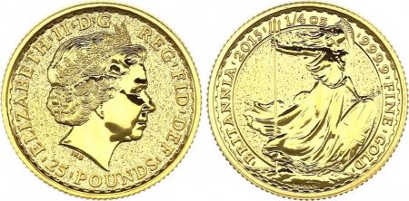 Royaume-Uni 25 Pounds Elisabeth II - Britannia 1/4 Once Or 2015