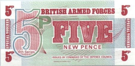 Royaume-Uni 5 New Pence ND1972 - Imprimeur BWC