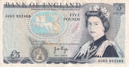 Royaume-Uni 5 Pounds - Elisabeth II - Duc de Wellington - ND (1973-1980) - P.378b