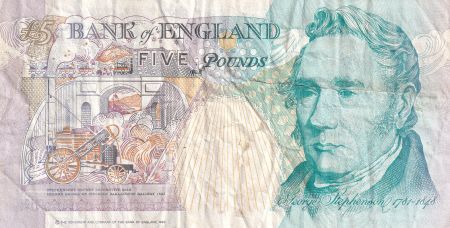 Royaume-Uni 5 Pounds - Elisabeth II - ND (1991-1998) - P.382b